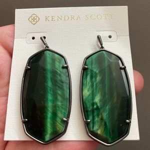 Kendra Scott Green Tigers Eye & Gunmetal Danielles